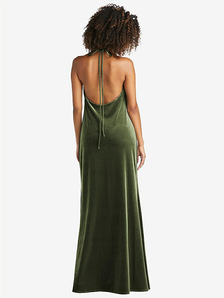 【STYLE: LB019】Cowl-Neck Convertible Velvet Maxi Slip Dress - Sloan【COLOR: Olive Green】