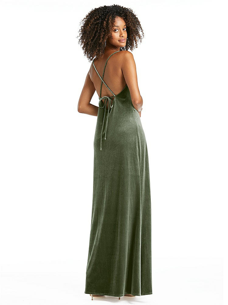 【STYLE: LB019】Cowl-Neck Convertible Velvet Maxi Slip Dress - Sloan【COLOR: Sage】