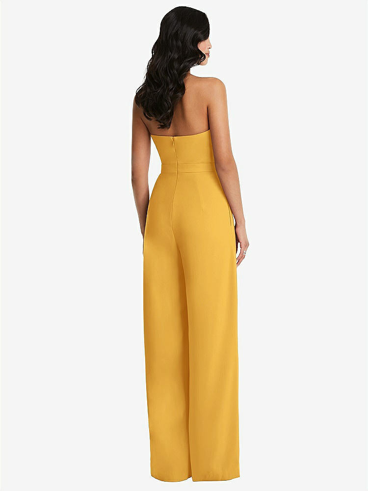 【STYLE: 6833】Strapless Pleated Front Jumpsuit with Pockets【COLOR: NYC Yellow】