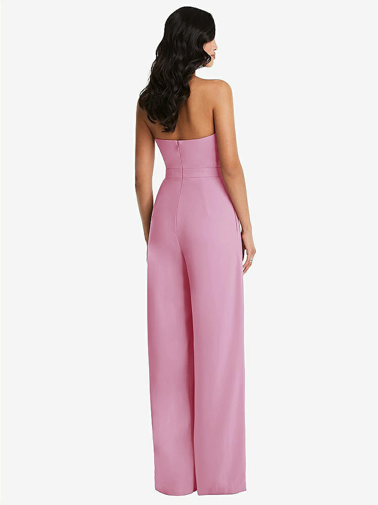 【STYLE: 6833】Strapless Pleated Front Jumpsuit with Pockets【COLOR: Powder Pink】
