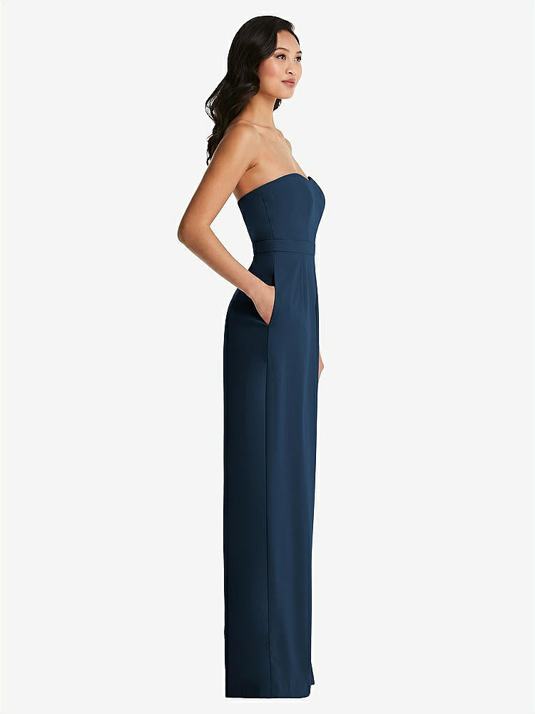 【NEW】【STYLE: 6833】ストラップレス プリーツ フロント ジャンプスーツ ポケット付き【COLOR: Sofia Blue】【SIZE: 00-30W】