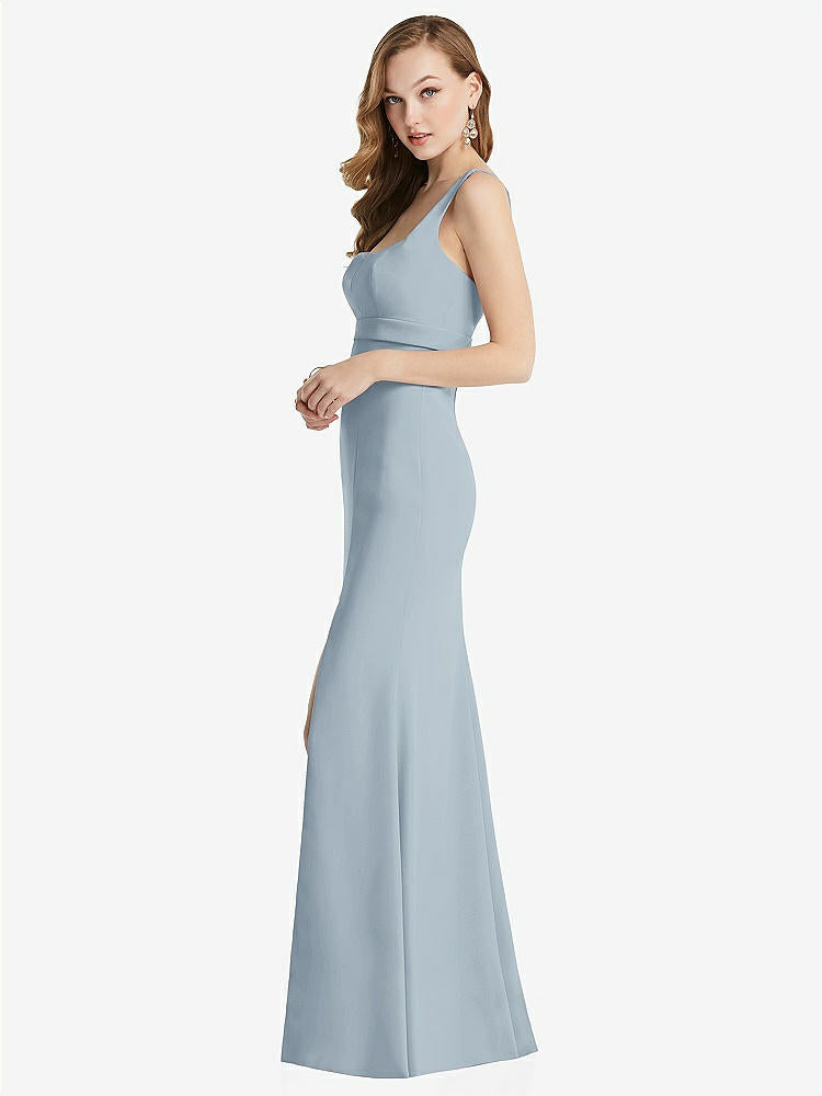 【NEW】【STYLE: 6838】ワイド ストラップ ノッチ 帝国 ウエスト ドレス 前面 スリット【COLOR: Mist】【SIZE: 00-30W】