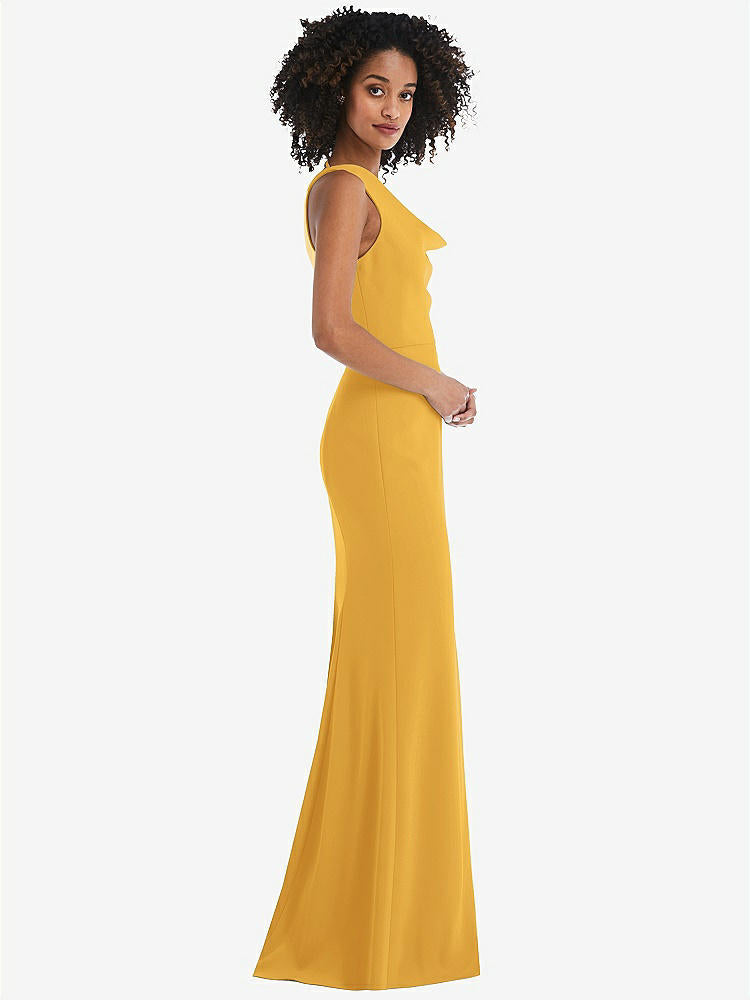 【NEW】【STYLE: 6849】ワンショルダー ドレープ カウルネック マキシ ドレス【COLOR: NYC Yellow】【SIZE: 00-30W】