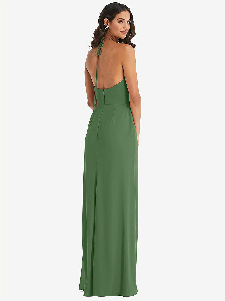 【NEW】【STYLE: 1543】スパゲッティ ストラップ ネクタイ ハーター バックレス トランペット ガウン【COLOR: Vineyard Green】【SIZE: 00-30W】