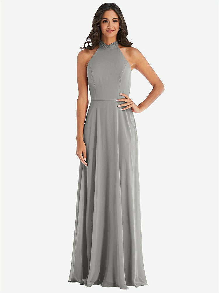【STYLE: 1545】High Neck Halter Backless Maxi Dress【COLOR: Chelsea Gray】