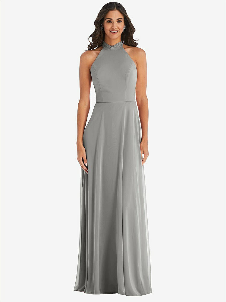 【STYLE: 1545】High Neck Halter Backless Maxi Dress【COLOR: Chelsea Gray】