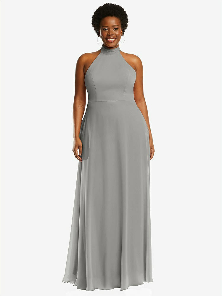 【STYLE: 1545】High Neck Halter Backless Maxi Dress【COLOR: Chelsea Gray】