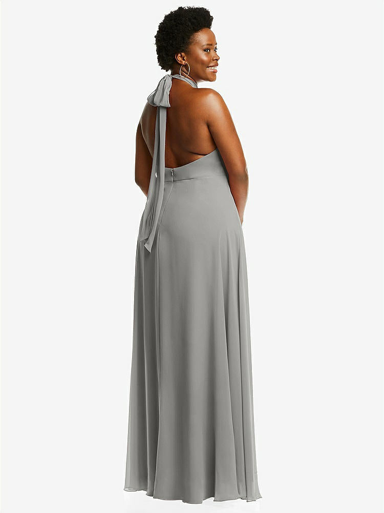 【STYLE: 1545】High Neck Halter Backless Maxi Dress【COLOR: Chelsea Gray】