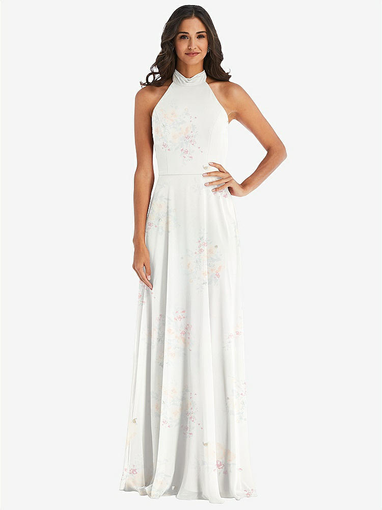 【STYLE: 1545】High Neck Halter Backless Maxi Dress【COLOR: Spring Fling】