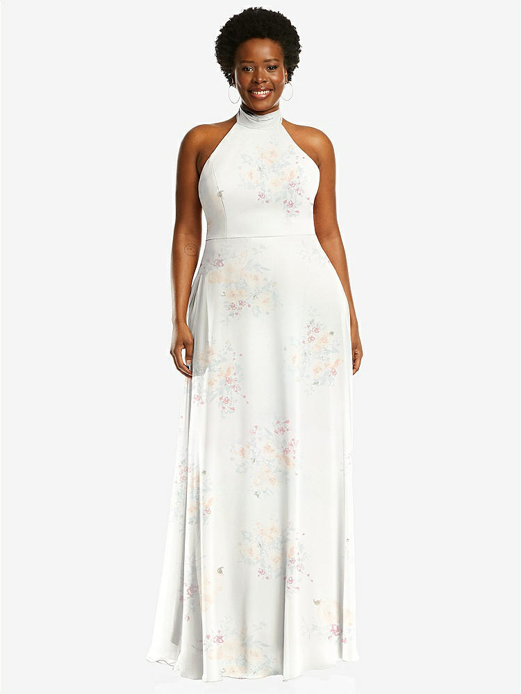 【STYLE: 1545】High Neck Halter Backless Maxi Dress【COLOR: Spring Fling】