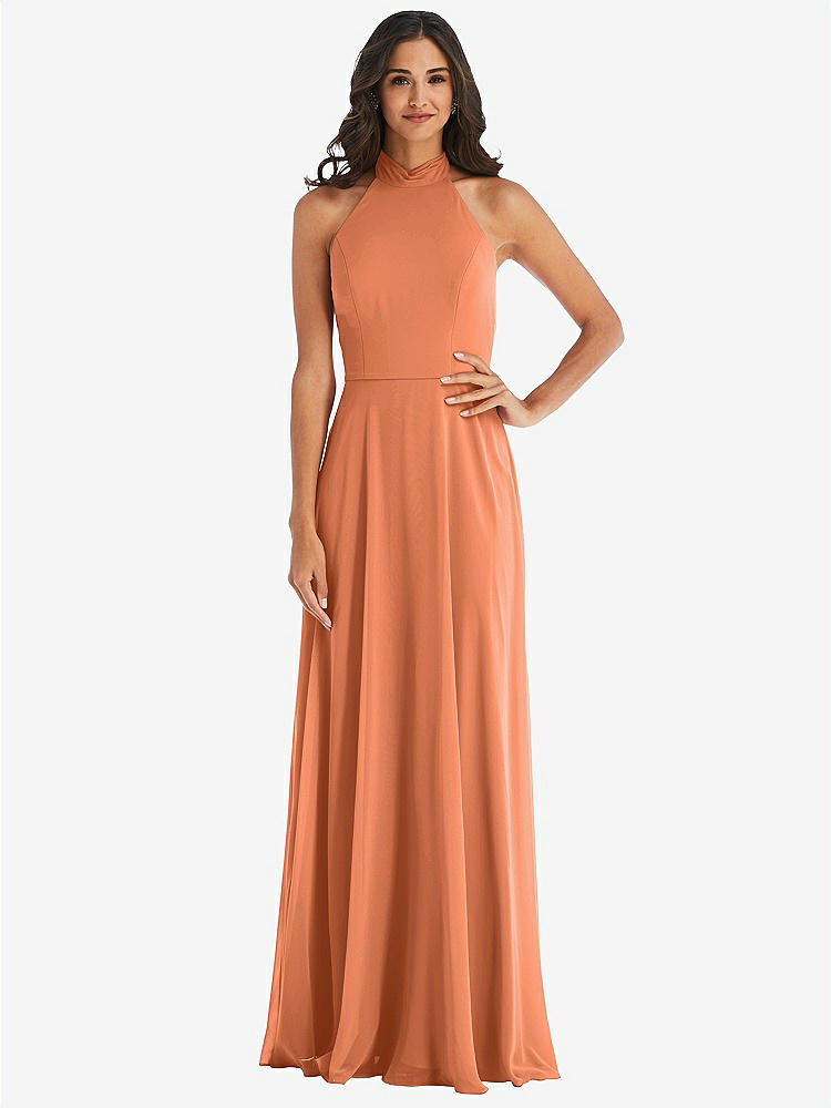 【STYLE: 1545】High Neck Halter Backless Maxi Dress【COLOR: Sweet Melon】