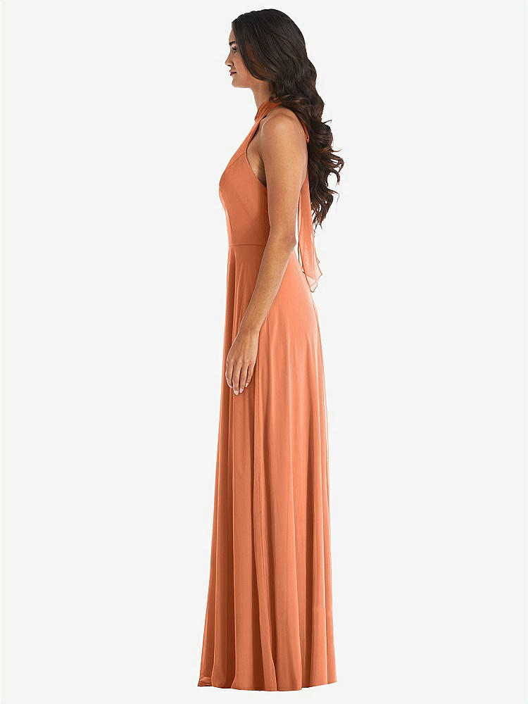 【STYLE: 1545】High Neck Halter Backless Maxi Dress【COLOR: Sweet Melon】