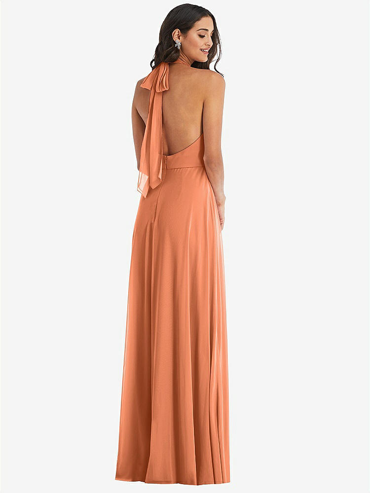 【STYLE: 1545】High Neck Halter Backless Maxi Dress【COLOR: Sweet Melon】