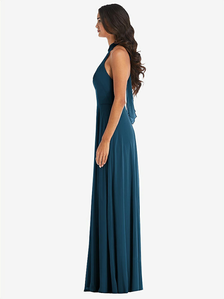 【NEW】【STYLE: 1545】高 首 ホルター バックレス マキシ ドレス【COLOR: Atlantic Blue】【SIZE: 00-30W】