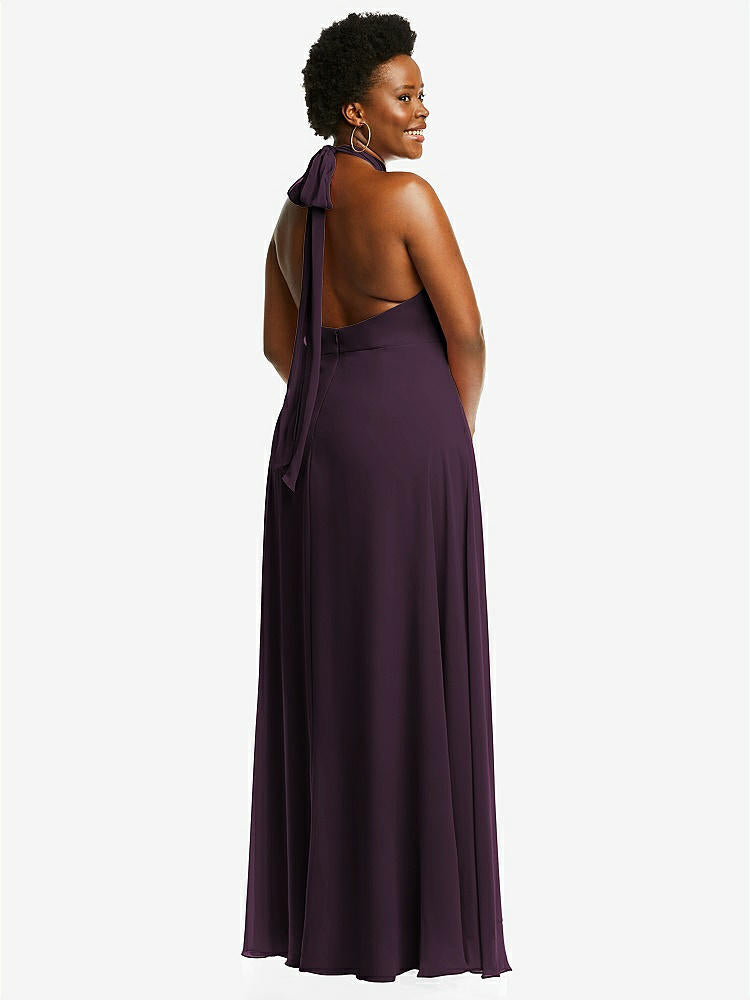 【STYLE: 1545】High Neck Halter Backless Maxi Dress【COLOR: Aubergine】