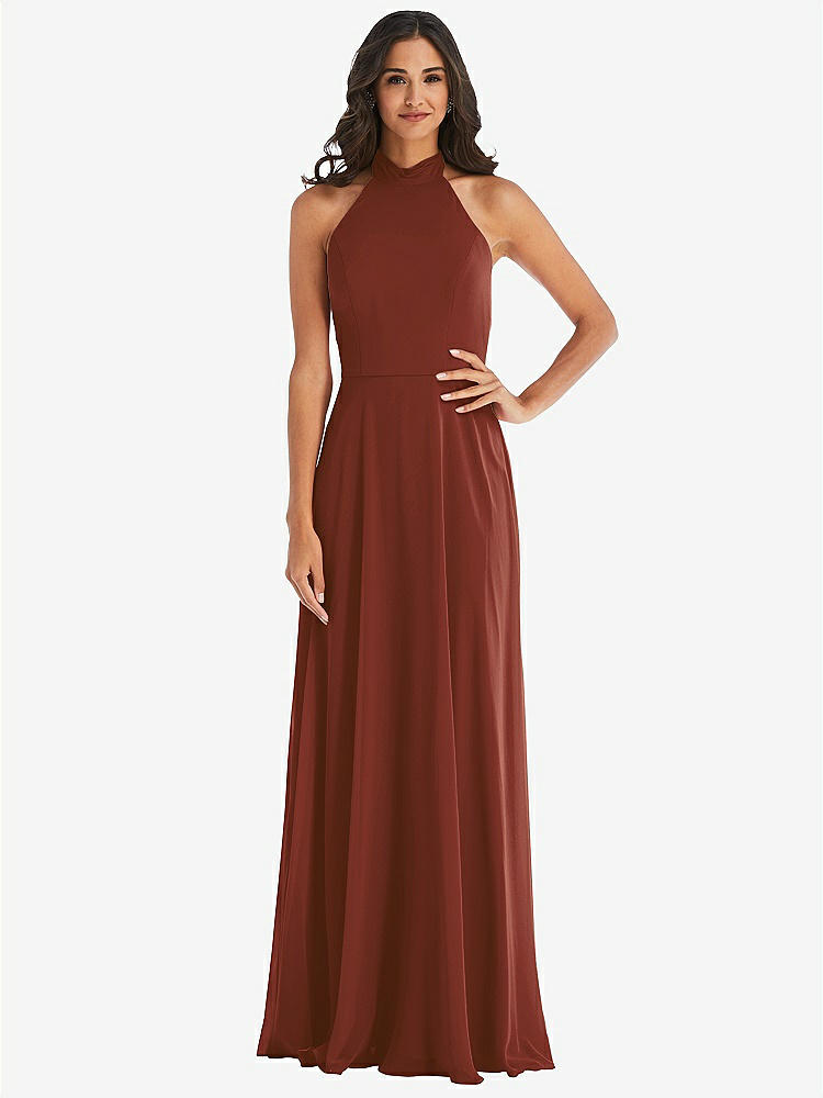 【STYLE: 1545】High Neck Halter Backless Maxi Dress【COLOR: Auburn Moon】