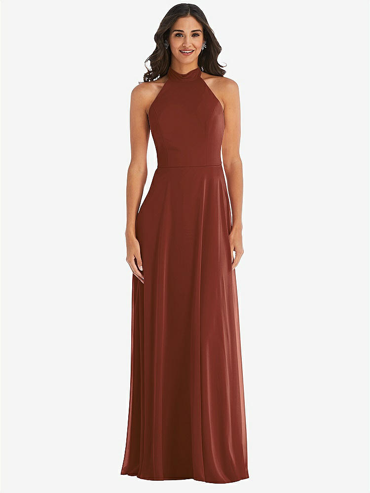 【STYLE: 1545】High Neck Halter Backless Maxi Dress【COLOR: Auburn Moon】