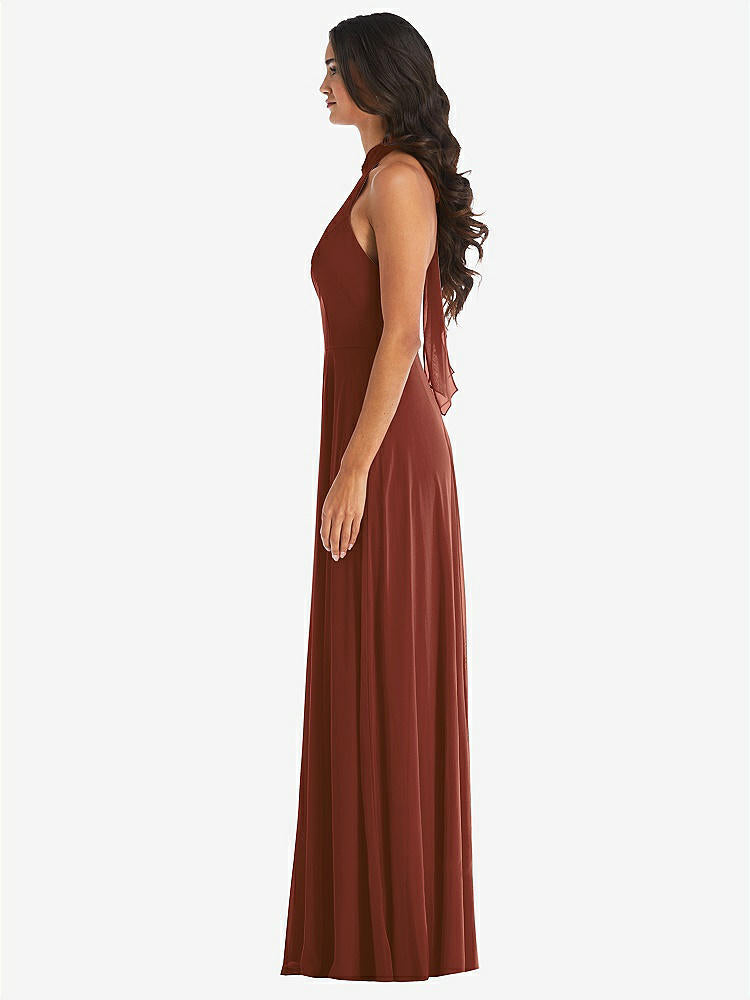 【STYLE: 1545】High Neck Halter Backless Maxi Dress【COLOR: Auburn Moon】