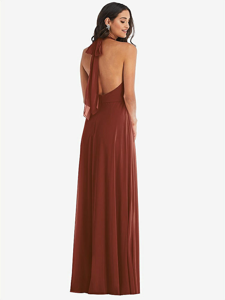 【STYLE: 1545】High Neck Halter Backless Maxi Dress【COLOR: Auburn Moon】