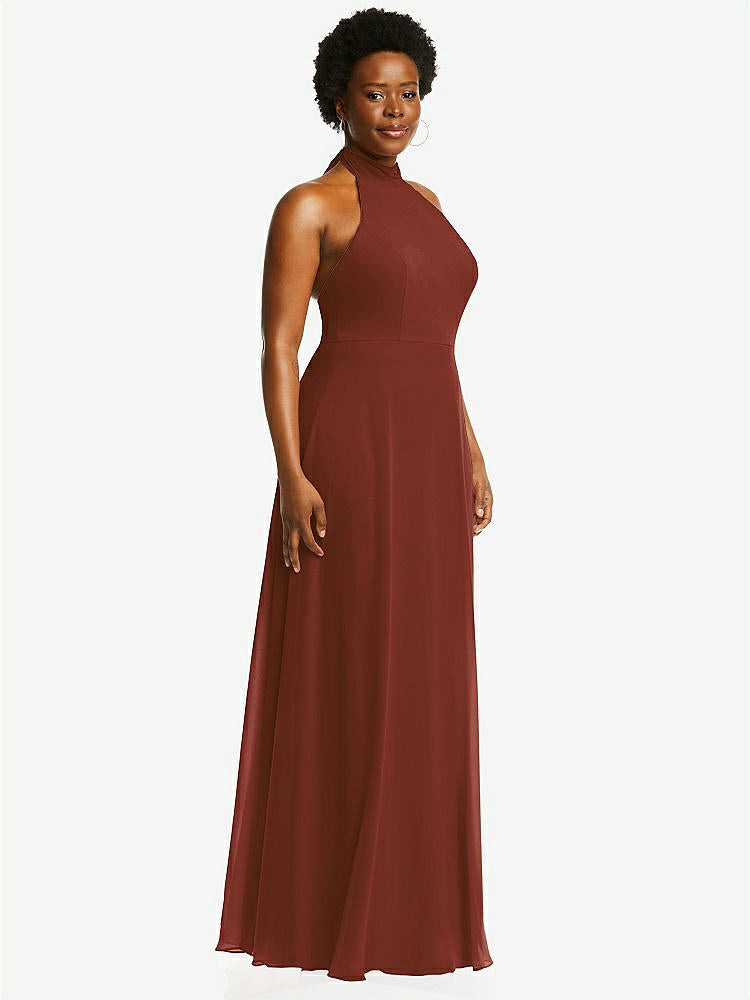 【STYLE: 1545】High Neck Halter Backless Maxi Dress【COLOR: Auburn Moon】