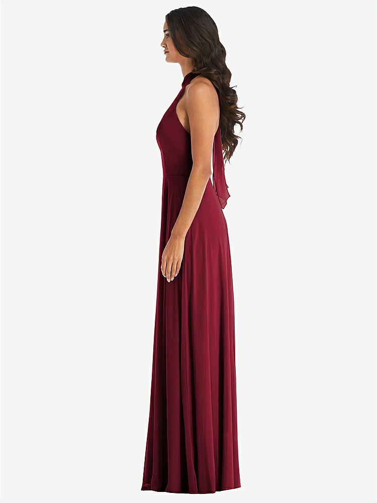 【STYLE: 1545】High Neck Halter Backless Maxi Dress【COLOR: Burgundy】