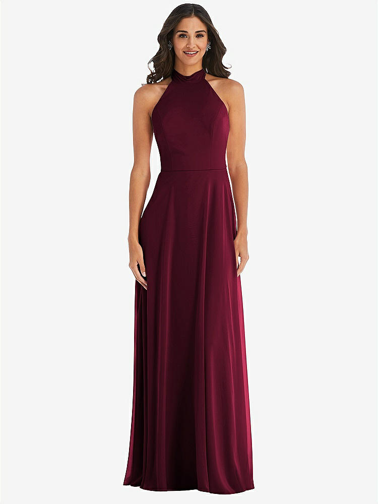 【NEW】【STYLE: 1545】高 首 ホルター バックレス マキシ ドレス【COLOR: Cabernet】【SIZE: 00-30W】