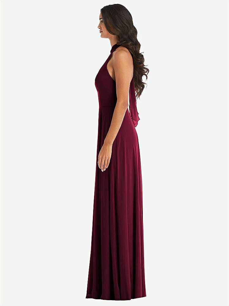 【NEW】【STYLE: 1545】高 首 ホルター バックレス マキシ ドレス【COLOR: Cabernet】【SIZE: 00-30W】