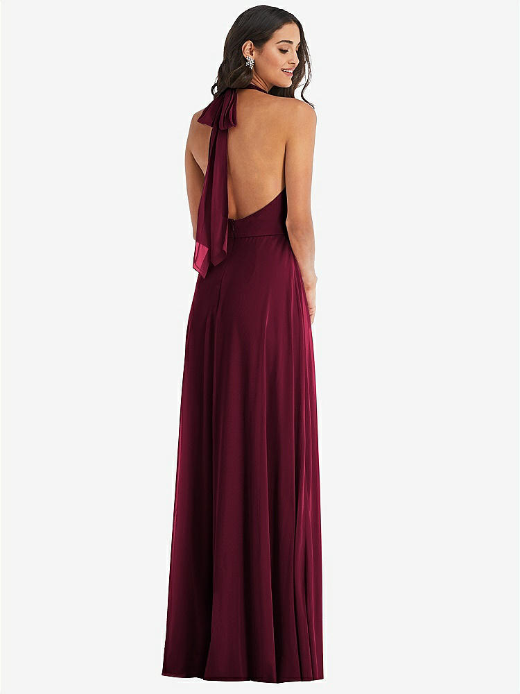 【NEW】【STYLE: 1545】高 首 ホルター バックレス マキシ ドレス【COLOR: Cabernet】【SIZE: 00-30W】