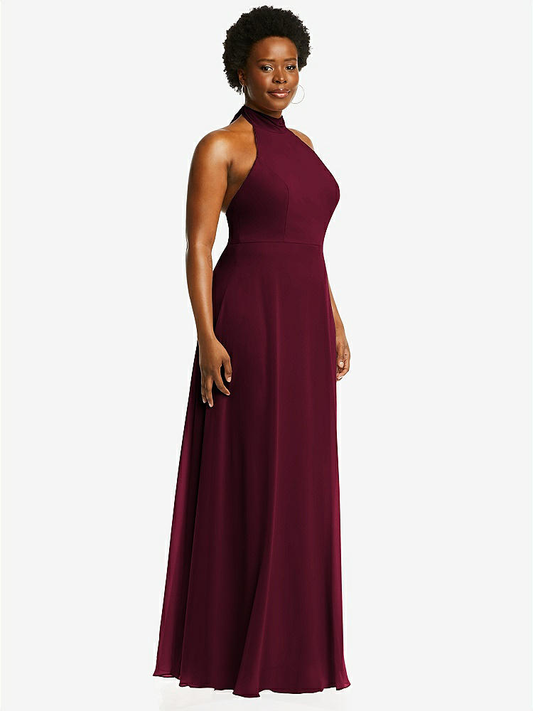 【NEW】【STYLE: 1545】高 首 ホルター バックレス マキシ ドレス【COLOR: Cabernet】【SIZE: 00-30W】