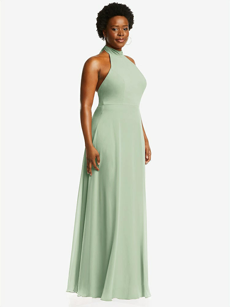 【NEW】【STYLE: 1545】高 首 ホルター バックレス マキシ ドレス【COLOR: Celadon】【SIZE: 00-30W】