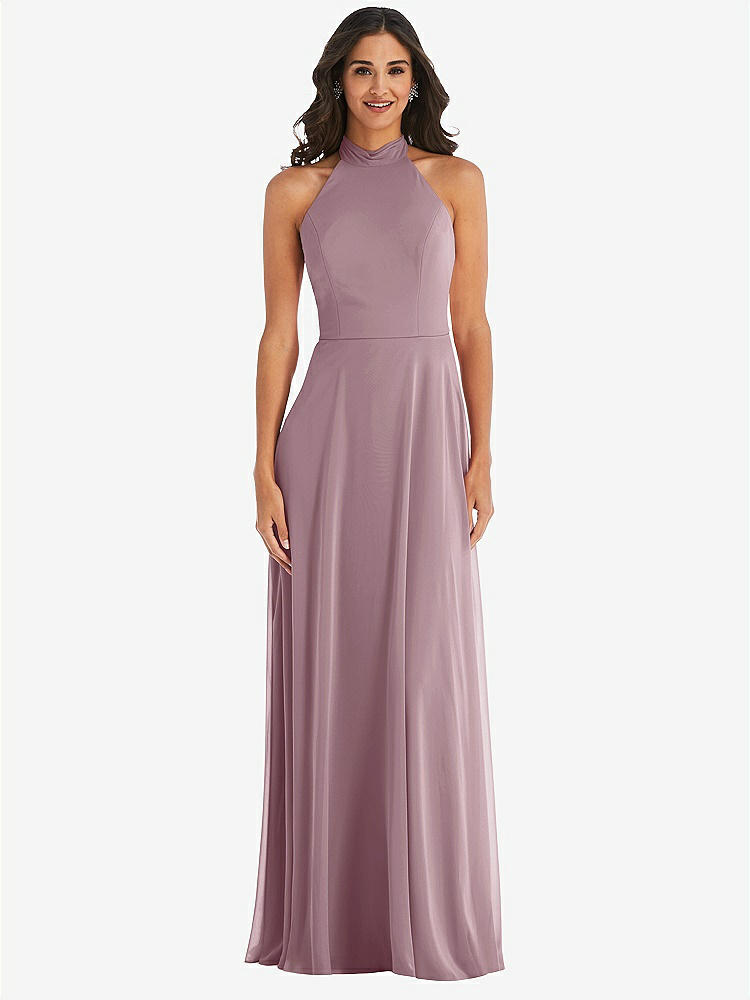 【STYLE: 1545】High Neck Halter Backless Maxi Dress【COLOR: Dusty Rose】