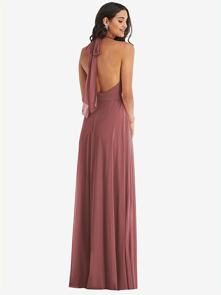 【NEW】【STYLE: 1545】高 首 ホルター バックレス マキシ ドレス【COLOR: English Rose】【SIZE: 00-30W】