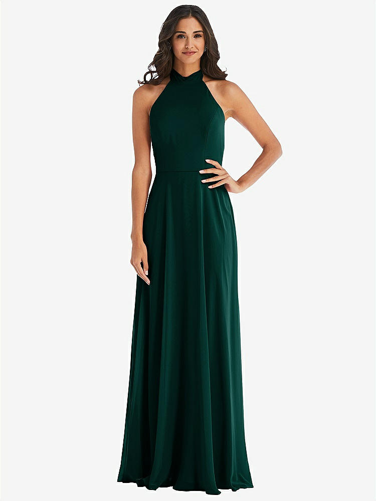【NEW】【STYLE: 1545】高 首 ホルター バックレス マキシ ドレス【COLOR: Evergreen】【SIZE: 00-30W】