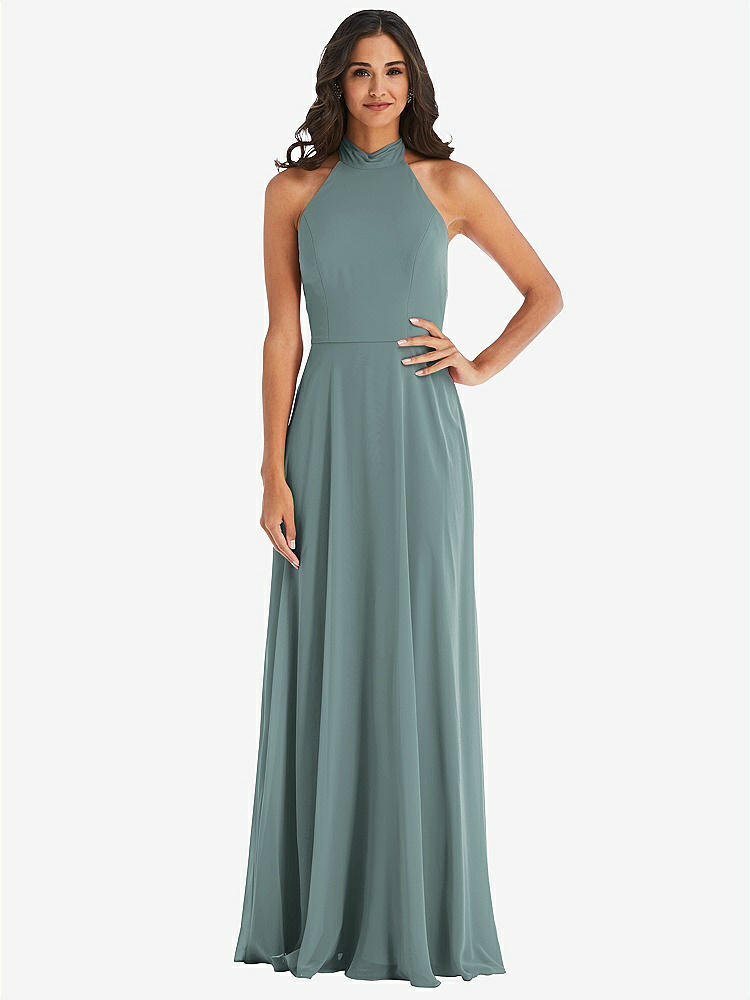 【STYLE: 1545】High Neck Halter Backless Maxi Dress【COLOR: Icelandic】