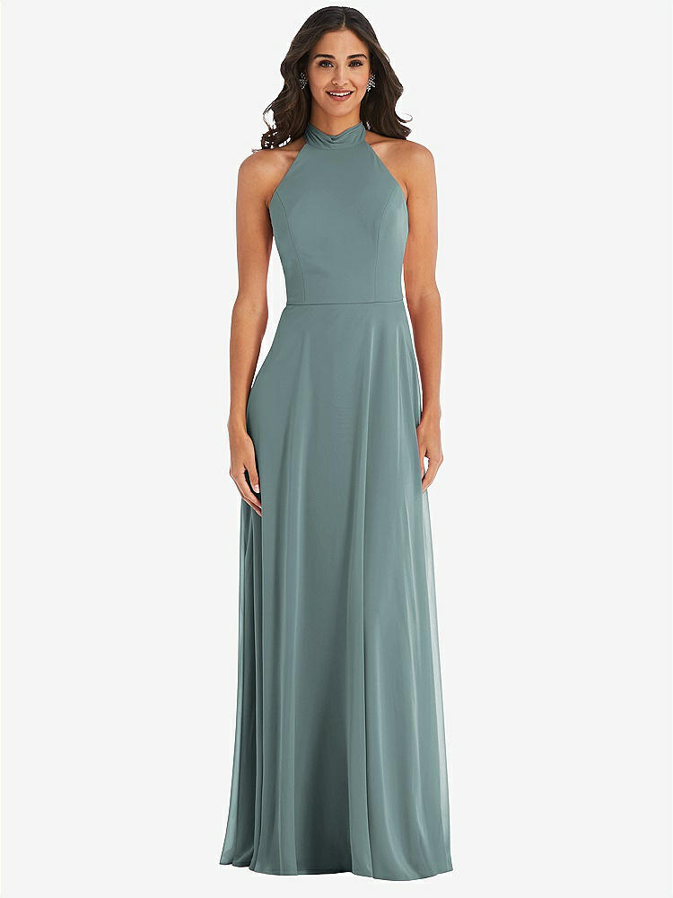 【STYLE: 1545】High Neck Halter Backless Maxi Dress【COLOR: Icelandic】