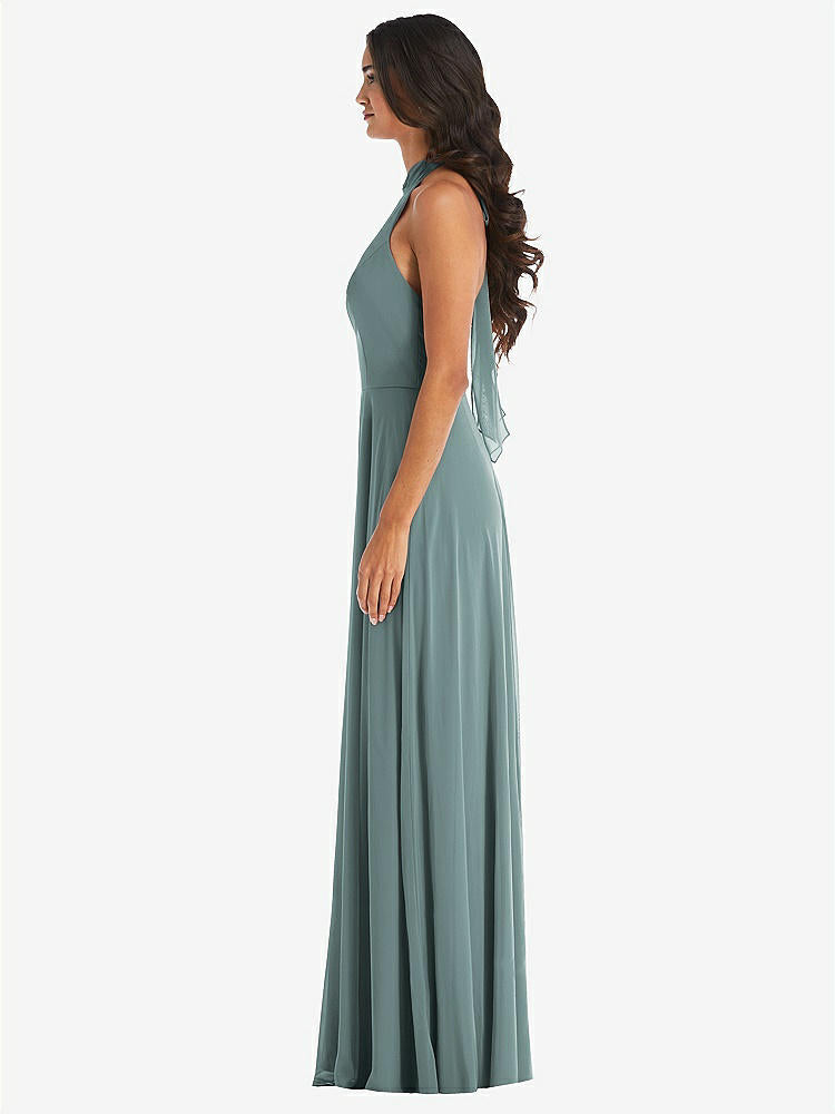 【STYLE: 1545】High Neck Halter Backless Maxi Dress【COLOR: Icelandic】