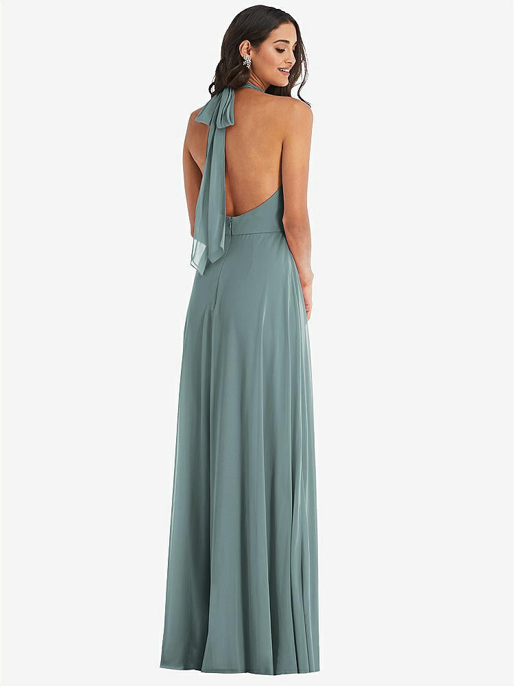 【STYLE: 1545】High Neck Halter Backless Maxi Dress【COLOR: Icelandic】