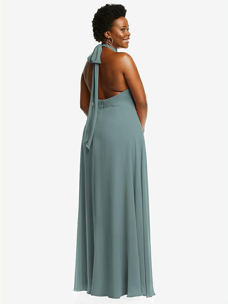 【STYLE: 1545】High Neck Halter Backless Maxi Dress【COLOR: Icelandic】