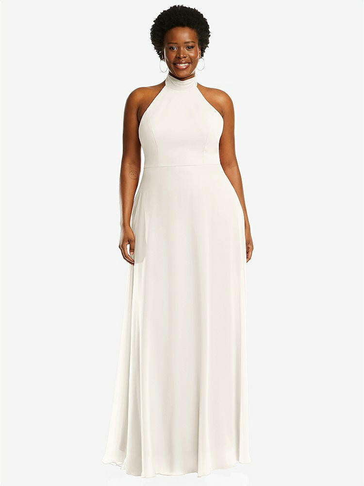 【NEW】【STYLE: 1545】高 首 ホルター バックレス マキシ ドレス【COLOR: Ivory】【SIZE: 00-30W】