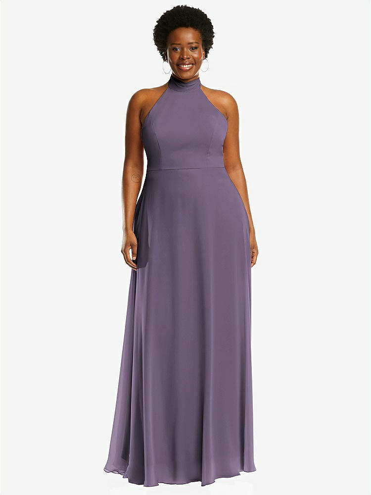 【STYLE: 1545】High Neck Halter Backless Maxi Dress【COLOR: Lavender】