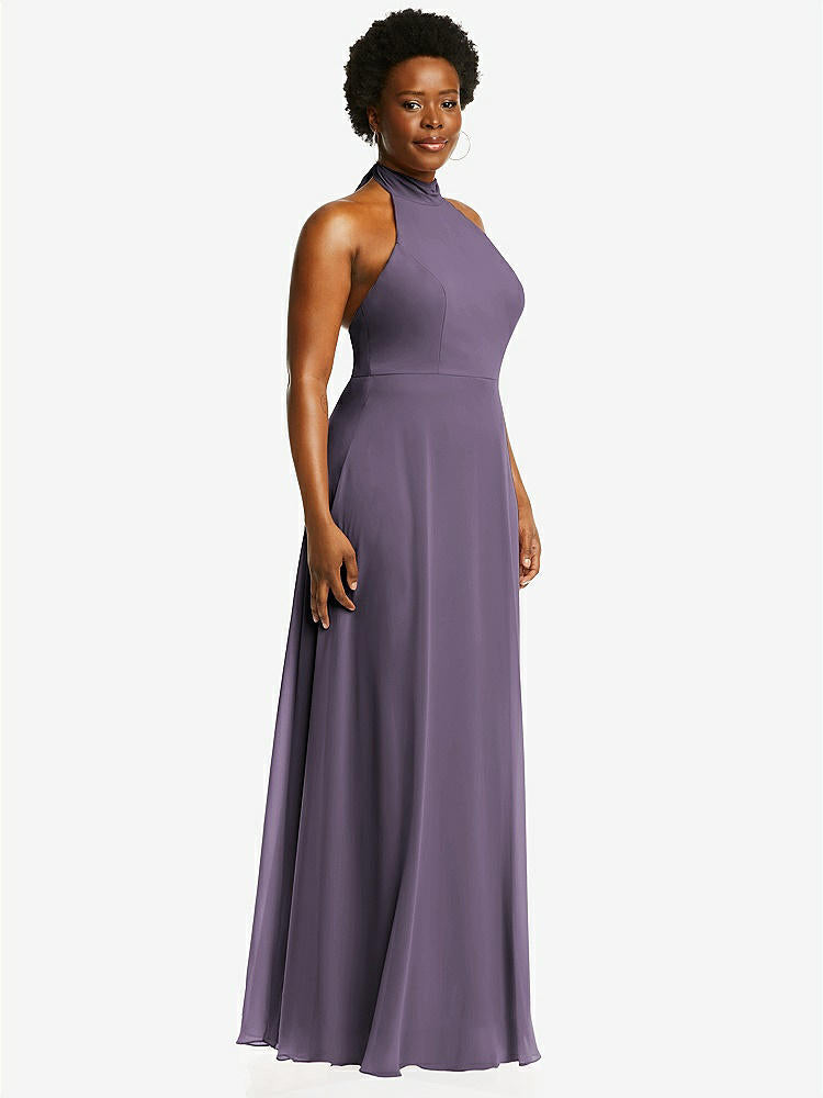 【STYLE: 1545】High Neck Halter Backless Maxi Dress【COLOR: Lavender】