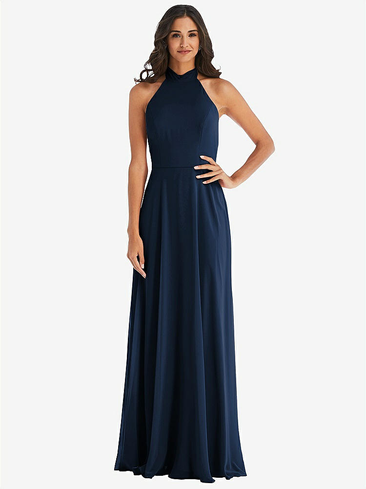 【STYLE: 1545】High Neck Halter Backless Maxi Dress【COLOR: Midnight Navy】