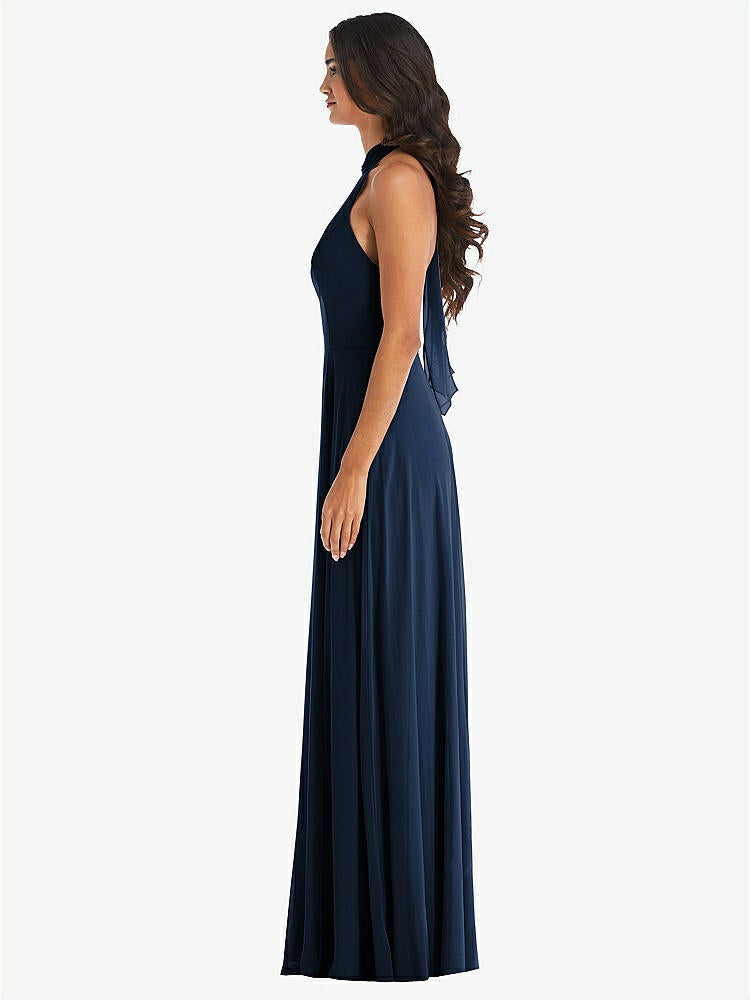 【STYLE: 1545】High Neck Halter Backless Maxi Dress【COLOR: Midnight Navy】