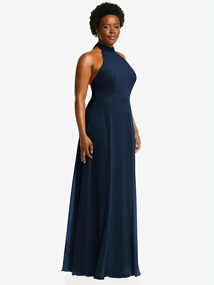 【STYLE: 1545】High Neck Halter Backless Maxi Dress【COLOR: Midnight Navy】