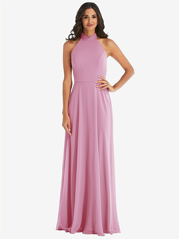 【STYLE: 1545】High Neck Halter Backless Maxi Dress【COLOR: Powder Pink】