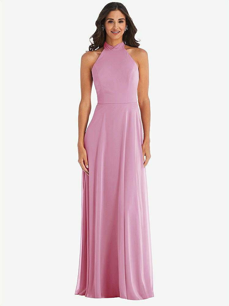 【STYLE: 1545】High Neck Halter Backless Maxi Dress【COLOR: Powder Pink】