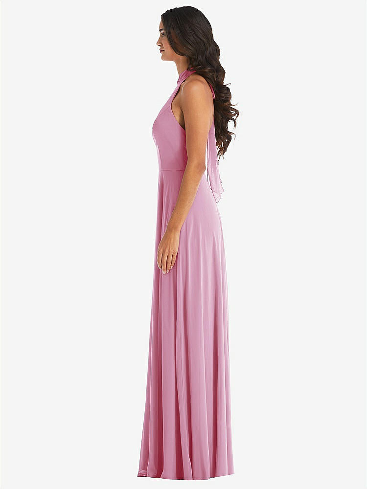 【STYLE: 1545】High Neck Halter Backless Maxi Dress【COLOR: Powder Pink】