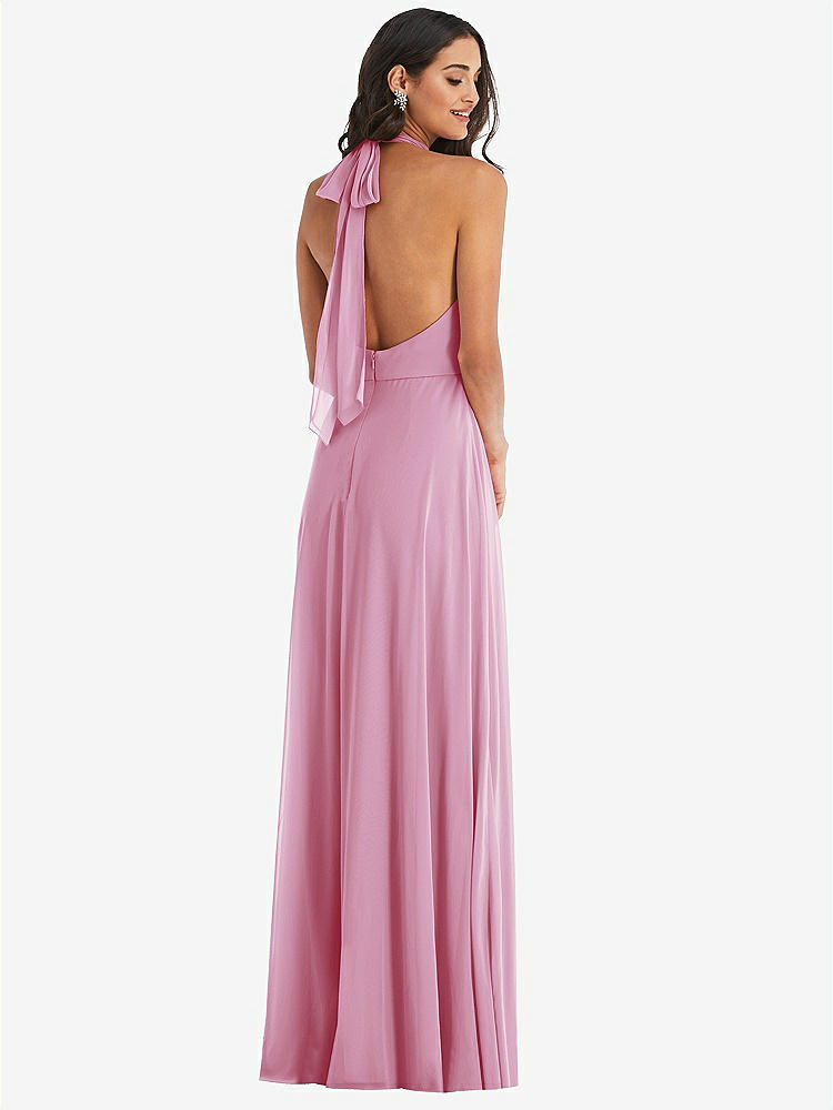 【STYLE: 1545】High Neck Halter Backless Maxi Dress【COLOR: Powder Pink】
