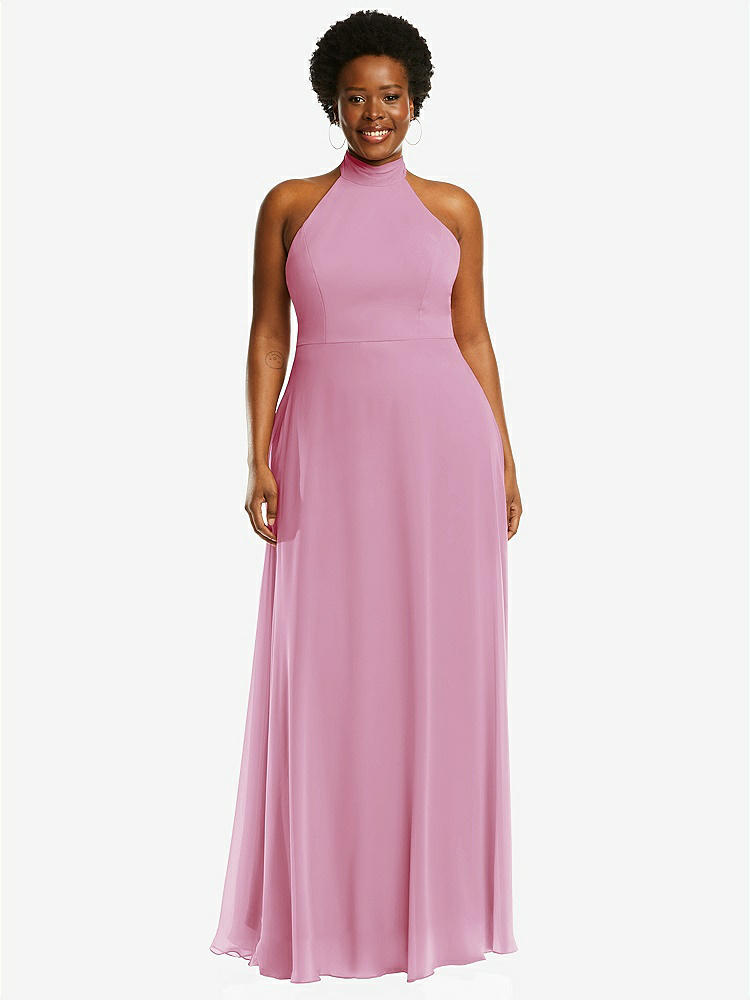 【STYLE: 1545】High Neck Halter Backless Maxi Dress【COLOR: Powder Pink】