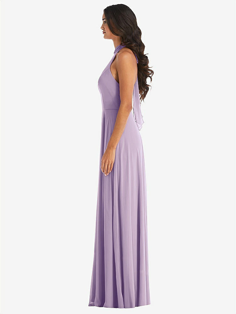 【STYLE: 1545】High Neck Halter Backless Maxi Dress【COLOR: Pale Purple】
